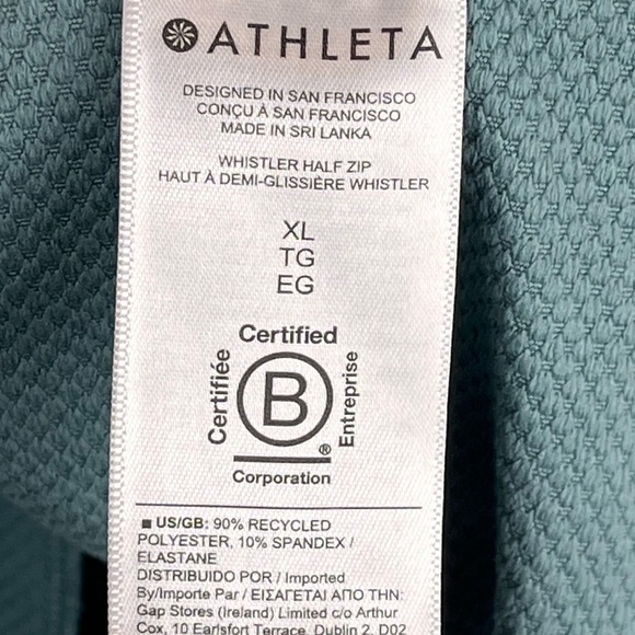 ATHLETA Girl Power Up Half Zip Top Pullover XL Sodalite Blue - Picture 7 of 14